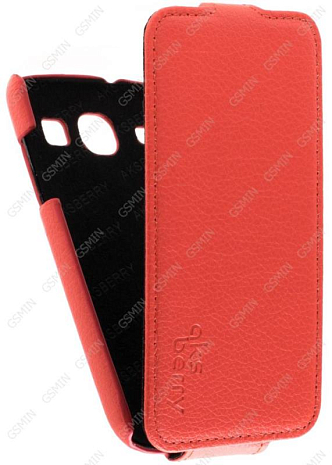 Кожаный чехол для Samsung Galaxy Core (i8260) Aksberry Protective Flip Case (Красный)