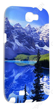 Чехол силиконовый для Samsung Galaxy Note 2 (N7100) TPU (Белый) (Дизайн 40)