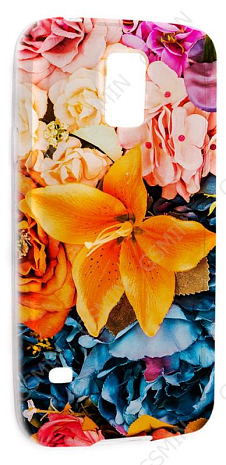 Чехол силиконовый для Samsung Galaxy S5 TPU (Прозрачный) (Дизайн 9)