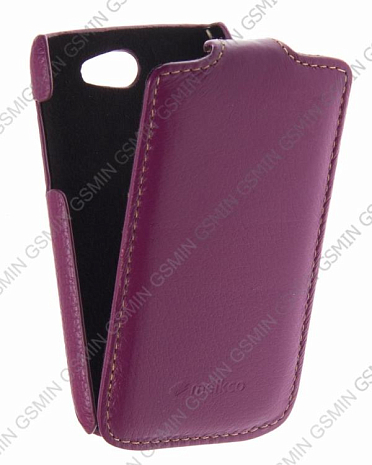 Кожаный чехол для Samsung Galaxy W (i8150) Melkco Premium Leather Case - Jacka Type (Purple LC)