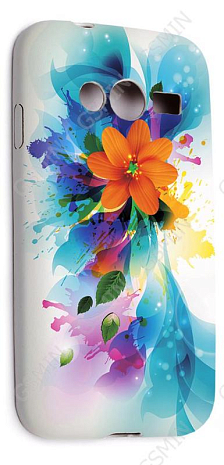 Кожаный чехол-накладка для Samsung Galaxy Ace 4 Lite (G313h) Aksberry Slim Soft (Белый) (Дизайн 6)