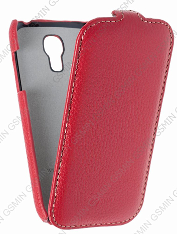 Кожаный чехол для Samsung Galaxy S4 Mini (i9190) Sipo Premium Leather Case - V-Series (Красный)