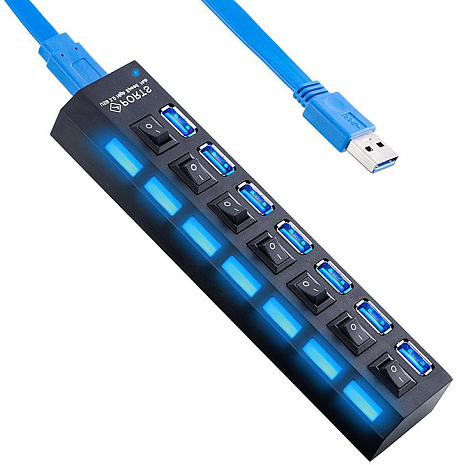 USB- HRS A25 ( HUB)  7  USB 3.0 (60 ) (0.5 , USB 3.0 - AM/MicroBM) ()