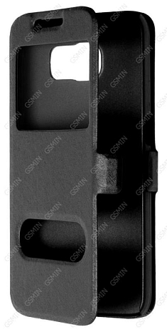 Чехол-книжка с магнитной застежкой для Samsung Galaxy S6 G920F с окном (Черный)