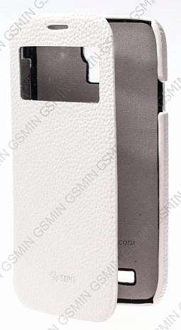 Кожаный чехол для Samsung Galaxy S4 (i9500) Sipo Premium Leather Case "Book Type ID" - H-Series (Белый)