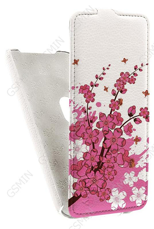 Кожаный чехол для ASUS ZenFone Zoom ZX551ML Aksberry Protective Flip Case (Белый) (Дизайн 153)