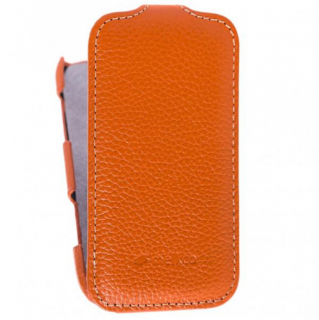 Кожаный чехол для Samsung Galaxy Mini 2 (S6500) Melkco Premium Leather Case - Jacka Type (Orange LC)