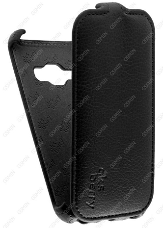 Кожаный чехол для Samsung Galaxy J1 (2016) Aksberry Protective Flip Case (Черный)