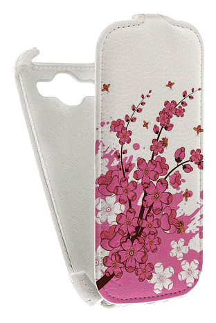 Кожаный чехол для Samsung Galaxy S3 (i9300) Aksberry Protective Flip Case (Белый) (Дизайн 153)