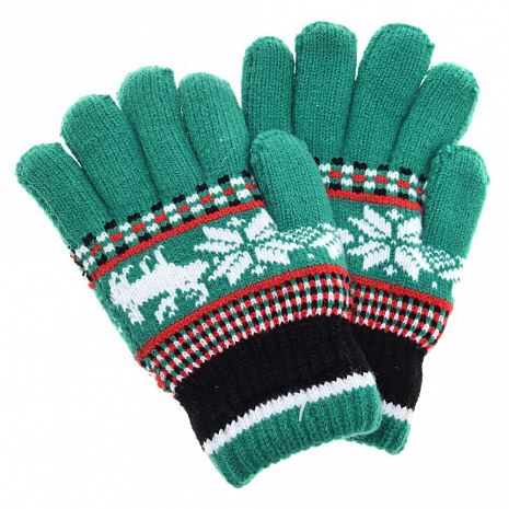 Детские зимние перчатки YL 5-10 лет (Зеленый)