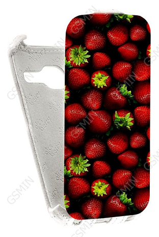 Кожаный чехол для Samsung Galaxy J1 mini (2016) Aksberry Protective Flip Case (Белый) (Дизайн 141)