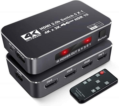 - GSMIN CB-37 HDMI 2.0 (F) - 5xHDMI (4k, 60) (F) +   ()