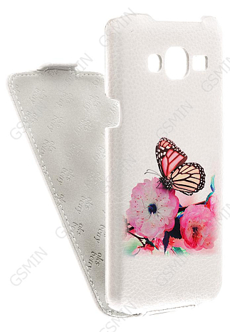 Кожаный чехол для Samsung Galaxy J3 (2016) SM-J320F/DS Aksberry Protective Flip Case (Белый) (Дизайн 7/7)