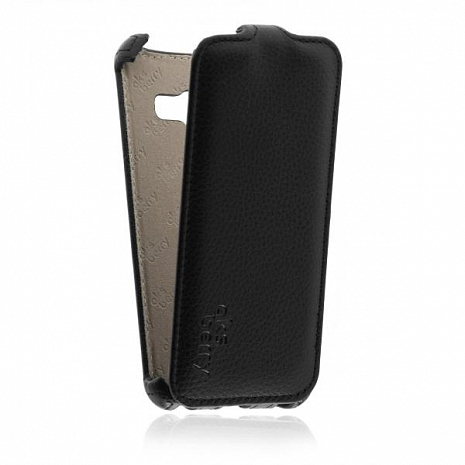 Кожаный чехол для Samsung Galaxy A3 (2017) Aksberry Protective Flip Case (Черный)