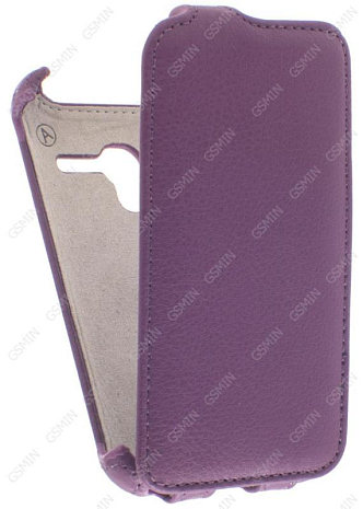 Кожаный чехол для Alcatel One Touch Pop D3 4035D Armor Case (Фиолетовый)