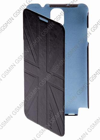 Кожаный чехол для Samsung Galaxy Note 3 (N9005) Ferro Ultra Slim Case (Black / Blue)