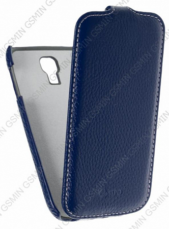 Кожаный чехол для Samsung Galaxy S4 (i9500) Sipo Premium Leather Case - V-Series (Синий)