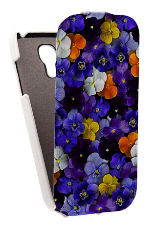 Кожаный чехол для Samsung Galaxy S4 Mini (i9190) Armor Case "Full" (Белый) (Дизайн 145)
