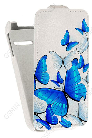 Кожаный чехол для Alcatel POP D1 4018D Art Case (Белый) (Дизайн 11/11)