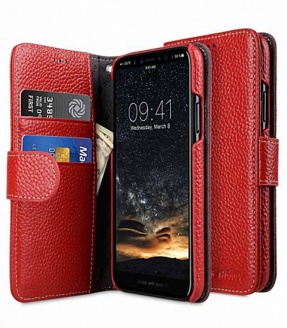    Apple iPhone X/XS Melkco Premium Leather Case - Wallet Book Type ()