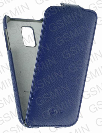 Кожаный чехол для Samsung Galaxy S5 mini Sipo Premium Leather Case - V-Series (Синий)
