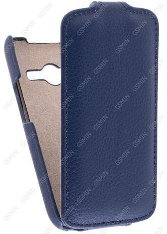 Кожаный чехол для Samsung Galaxy Ace 4 Lite (G313h) Art Case (Синий)