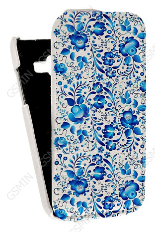 Кожаный чехол для Samsung Galaxy J1 (J100H) Aksberry Protective Flip Case (Белый) (Дизайн 18/18)