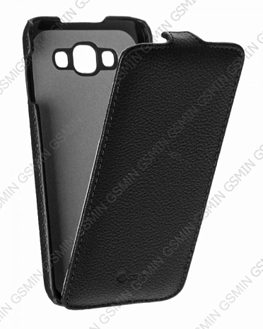 Кожаный чехол для Samsung Galaxy E7 SM-E700F Sipo Premium Leather Case - V-Series (Черный)