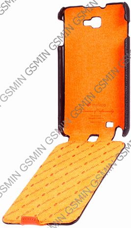    Samsung Galaxy Note (N7000) Melkco Premium Leather Case - Special Edition Jacka Type (Black/Orange LC)