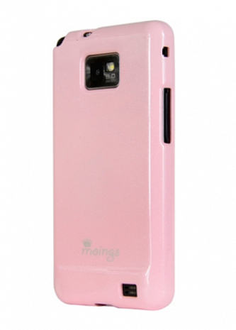 Чехол силиконовый для Samsung Galaxy S2 Plus (i9105) Moings (Розовый)