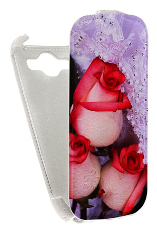 Кожаный чехол для Samsung Galaxy S3 (i9300) Aksberry Protective Flip Case (Белый) (Дизайн 104)