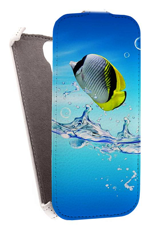 Кожаный чехол для Samsung Galaxy S4 (i9500) Armor Case (Белый) (Дизайн 150)