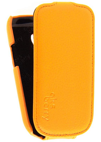 Кожаный чехол для Samsung Galaxy S3 Mini (i8190) Aksberry Protective Flip Case (Оранжевый)