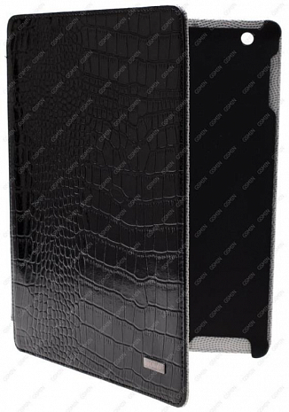 Кожаный чехол для iPad 2/3 и iPad 4 Hoco Crocodile Bracket Leather Case (Черный)