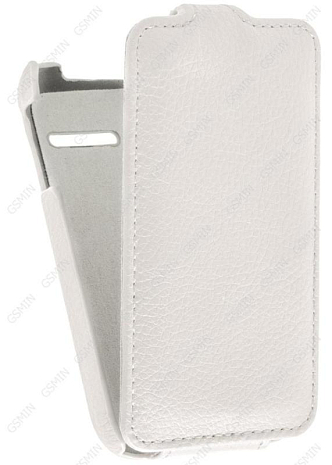 Кожаный чехол для Alcatel POP D1 4018D Art Case (Белый)