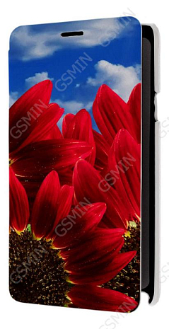 Кожаный чехол для Samsung Galaxy Note 4 (octa core) Armor Case - Book Type (Белый) (Дизайн 171)
