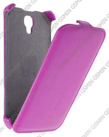 Кожаный чехол для Alcatel One Touch Scribe HD / 8008D Armor Case (Фиолетовый)