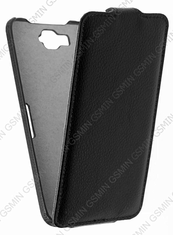 Кожаный чехол для Alcatel One Touch Hero / 8020D Art Case (Черный)