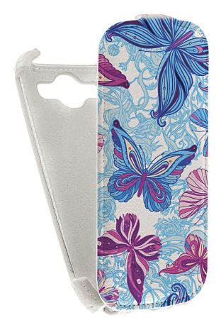 Кожаный чехол для Samsung Galaxy S3 (i9300) Aksberry Protective Flip Case (Белый) (Дизайн 12)