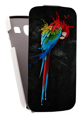 Кожаный чехол для Samsung Galaxy Core (i8260) Armor Case "Full" (Белый) (Дизайн 152)