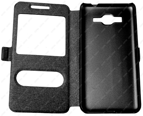 Чехол-книжка с окошком и магнитной застежкой для Samsung Galaxy Grand Prime G530H (Черный)