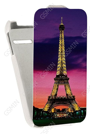 Кожаный чехол для Alcatel POP D1 4018D Art Case (Белый) (Дизайн 154)