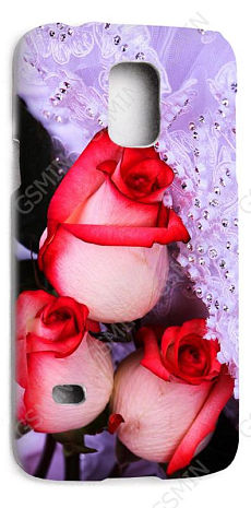 Кожаный чехол-накладка для Samsung Galaxy S5 mini Aksberry (Белый) (Дизайн 104)