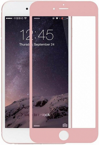 Противоударное защитное стекло для Apple iPhone 6 Plus / 6S Plus Ainy Full Screen Cover 3D 0.33mm (Розовый)