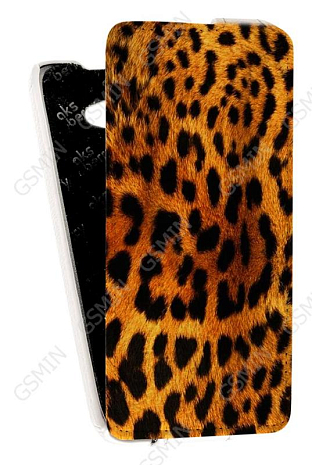 Кожаный чехол для Asus Zenfone 2 ZE500CL Aksberry Protective Flip Case (Белый) (Дизайн 144)