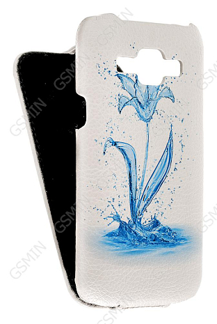 Кожаный чехол для Samsung Galaxy J1 (J100H) Aksberry Protective Flip Case (Белый) (Дизайн 8/8)