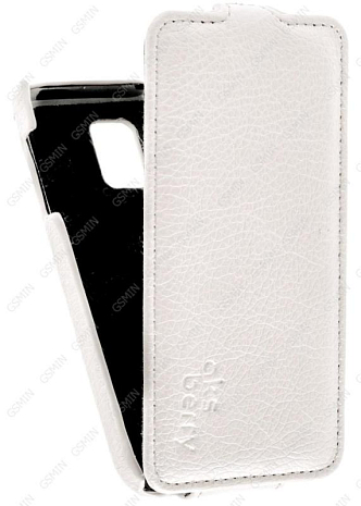 Кожаный чехол для Samsung Galaxy S5 mini Aksberry Protective Flip Case (Белый)