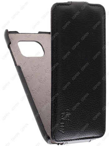 Кожаный чехол для Samsung Galaxy S7 Edge Aksberry Protective Flip Case (Черный)