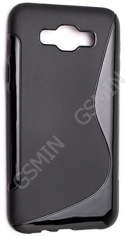 Чехол силиконовый для Samsung Galaxy E5 SM-E500F/DS S-Line TPU (Черный)