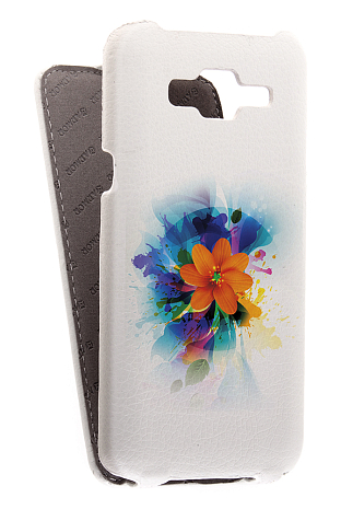 Кожаный чехол для Samsung Galaxy J5 SM-J500H Armor Case "Full" (Белый) (Дизайн 6/6)